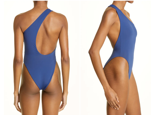 Louisa Ballou Swimwear Womens Small Blue Plunge 1 Piece Swimsuit New $320 - Picture 2 of 11