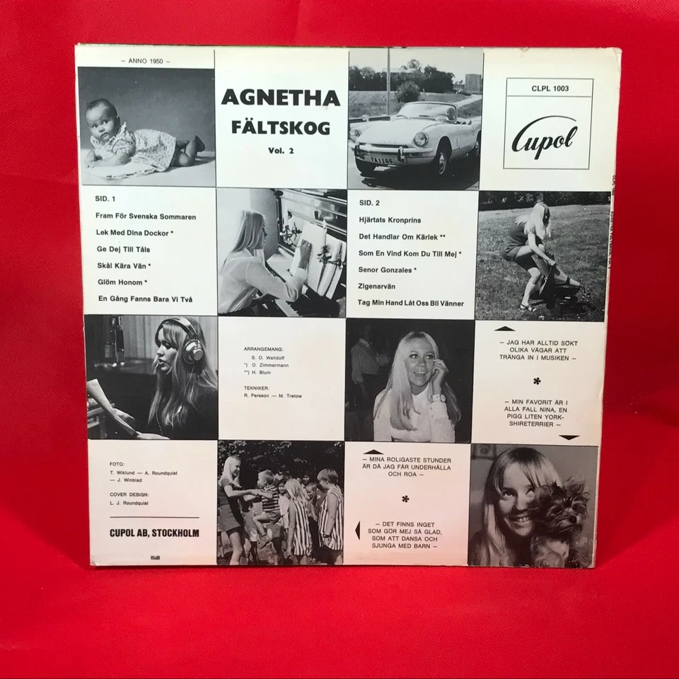 AGNETHA FÄLTSKOG Vol. 2 1974 Swedish Vinyl LP ABBA second two solo Cupol - Image 2 of 4