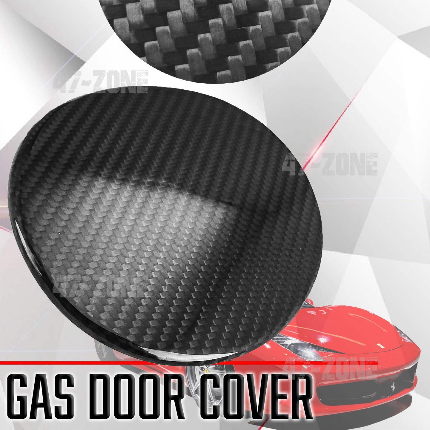 For 10-15 Ferrari 458 Italia Spider Carbon Fiber Gas Door Cover Overlay Trim