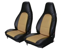 Porsche Boxster 1997-2004 Blackbeige Leather-like Custom Made Front Seat Cover Porsche Boxster 1997-2004 Blackbeige Leather-like Custom Made Front Seat Cover