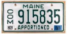 Maine 2003 APPORTIONED SEMI-TRACTOR License Plate 915835!