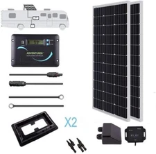 Renogy 200W Solar Panel Kit 12V w/ 30A LCD Battery Charge Controller Mono RV Van