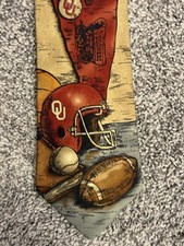 Eagles Wings Mens OU Oklahoma Sooners 100 Silk Tie NCAA Sports Coach Teacher