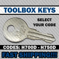 Toolbox Replacement Key Cut to your Code H700D - H750D