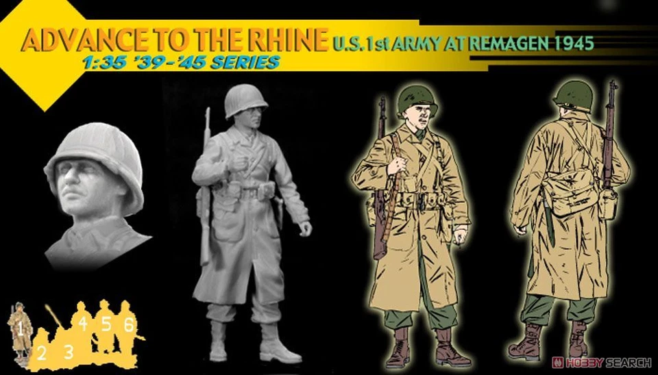 DRAGON 6271 1/35 WW.II U.S. 1ST ARMY SOLDIER RHINE RIVER REMAGEN IRON BRIDGE1945 - Image 2 of 4