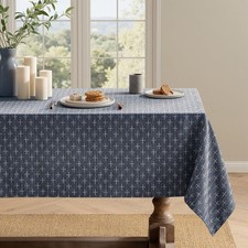 MIULEE 60x84 Navy Linen Tablecloth Waterproof Rectangle