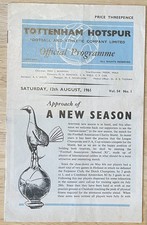 Tottenham Hotspur v FA Selected Xl Charity Shield Match Programme 12.08.1961