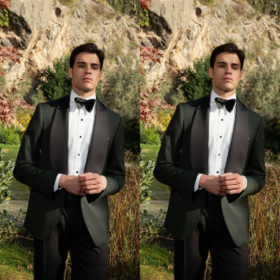 Green Men's Suits Formal Shawl Lapel Dinner Coat Wedding Party Jacket Blazer