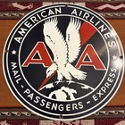 Vintage Style American  AirLines Aviation  Metal Heavy  11.25 by 11.25”