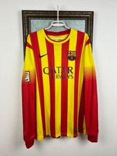 Camiseta de fútbol visitante Barcelona 2013 Nike Camiseta de fútbol manga larga para hombre talla XL