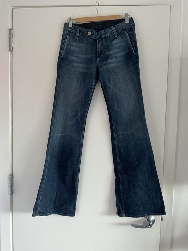 Seven For All Mankind Women’s Blue Jeans Size 27 Flare Bell Bottom Boot Cut Y2K