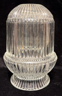 Vintage Fairy Lamp Homco Ribbed Clear Glass 6 1/2" EX