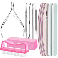 FANDAMEI Nail Care Kit, Nail Files 100/180, Nail Buffer Block, Cuticle Nippers,