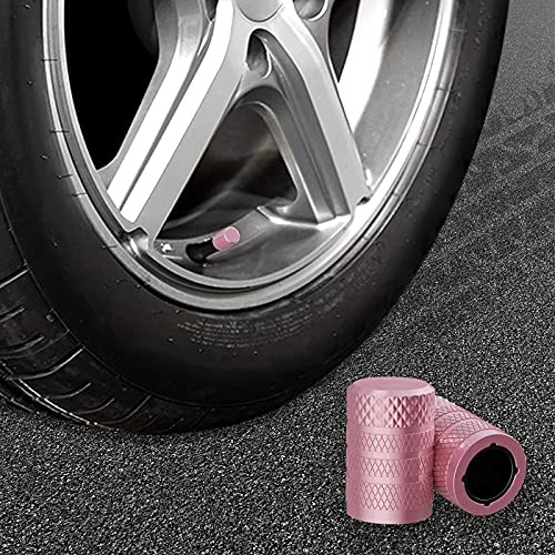  Tire Valve Stem Caps, 4 pcs/Pack, Anodized Aluminum Tire Valve Cap Set, Pink - Picture 7 of 7