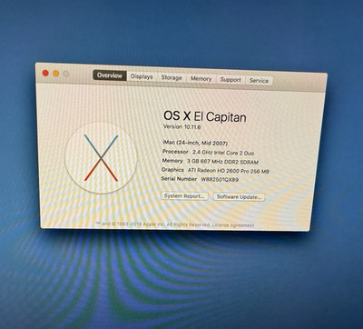 Apple iMac 24'' All-in-One 2007 Core 2 Duo 2.4GHz 3GB ATI OS X Silver