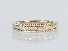 14K Yellow Gold 3.5mm APX 1/5 CTW Round Diamond Wedding Band Ring SZ AM1091091 