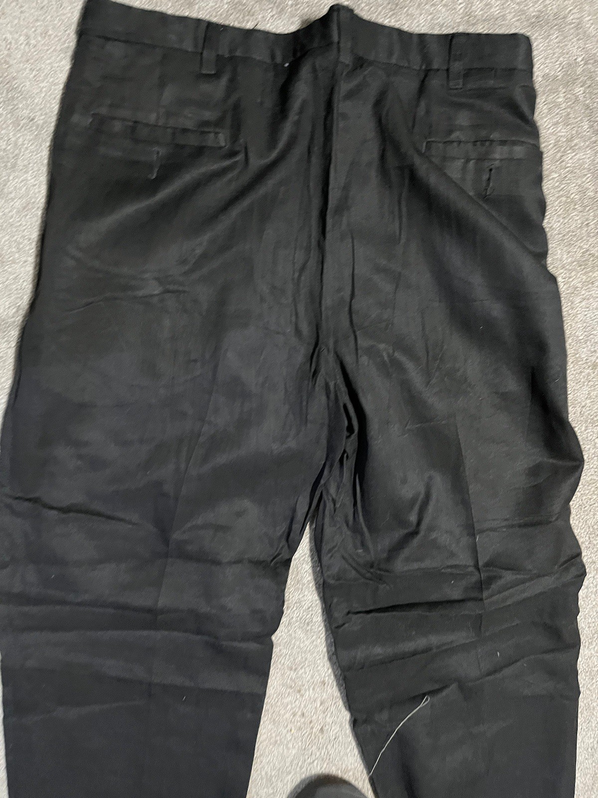 Haggar Q Black Solid Polyester Pleated Front Mens… - image 4