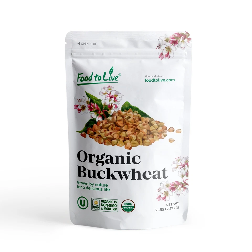 Harina de trigo sarraceno integral orgánica - sin OGM, kosher, cruda - por Food to Live Foto 3 de 4