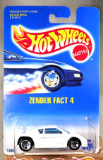 1991 Hot Wheels Bluewhite Card 454 Zender Fact 4 White Wchrome 5 Spoke Wheels