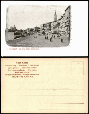 Cartolina Venedig Venezia La Riva degli Schiavoni. Venice 1913
