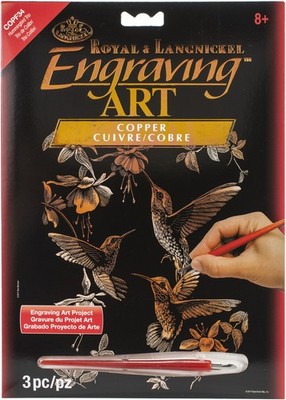 Royal & Langnickel (R) Kupferfolie Gravur Kunst Kit 8''X10'' - Kolibri Trio - CO