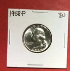 1958 Choice Uncirculated US Washington SILVER Quarter! Philadelphia Mint! Coin!