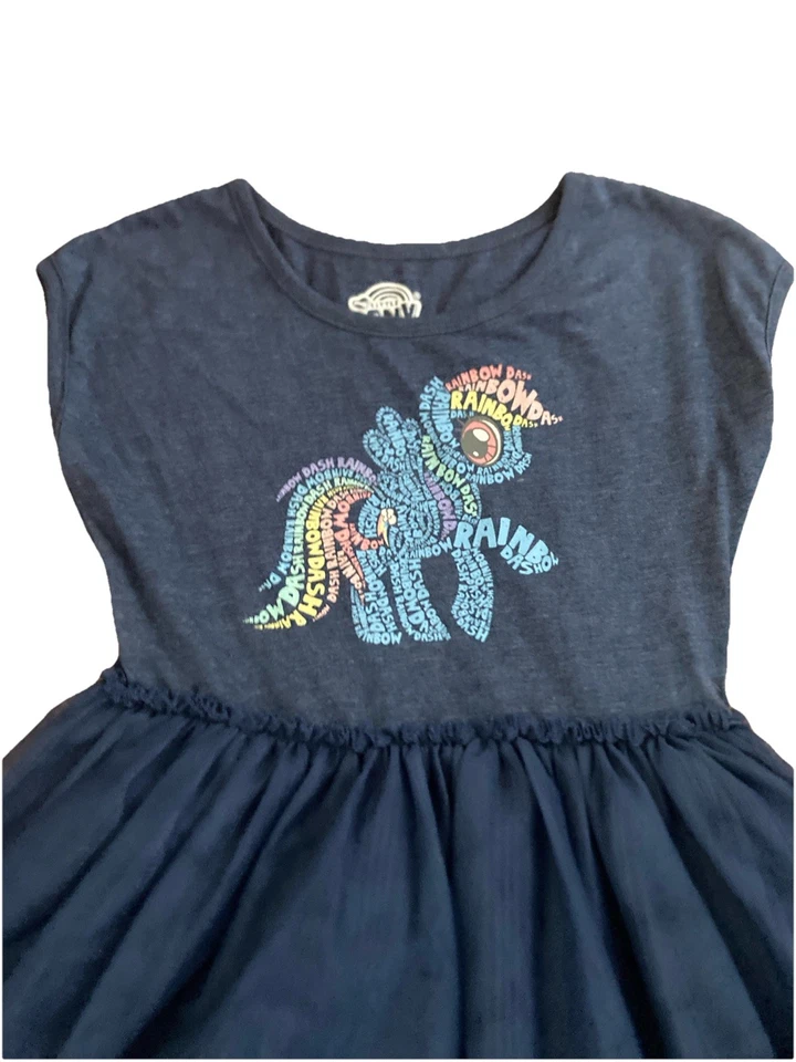Hasbor 2017 My Little Pony *Rainbow Dash* Layered Hi-Lo Shirt Dress Girls Size 6 - Image 2 of 4