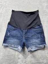 Just Black Maternity Denim Shorts Size 29 Distressed Roll Cuff USA Made