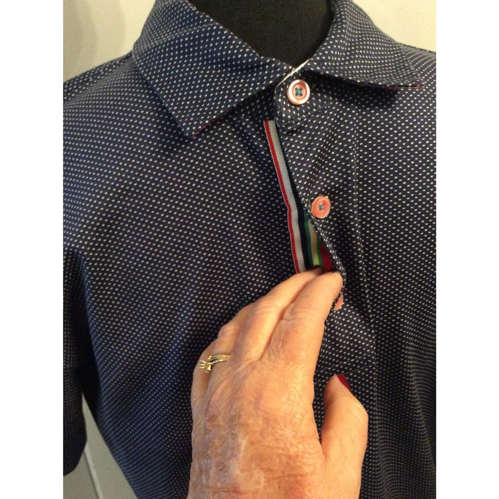 Robert Graham Partial Button Polo Large Tailored … - image 4