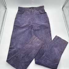 Vtg Wilsons Suede  Leather Womens Suede Pants Sz 10 Purple Biker Punk Goth 90s