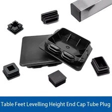 Table Feet Levelling Height End Cap Tube Plug Square Plastics Inserts 150-200mm
