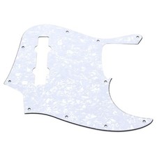 White Pearl 4-Ply PVC 5 String Jazz Bass Pickguard 10 Hole J Bass Scratch Plate
