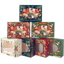 Christmas 12pcs Bakery Boxes with Window 6x8x2.7 inches Pastry Boxes Cookie B...