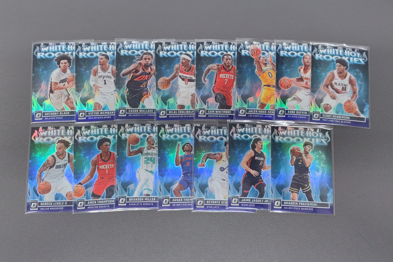 2023-24 Donruss Optic Amen Ausar Thompson Wembanyama White Hot Rookies RC LOT15