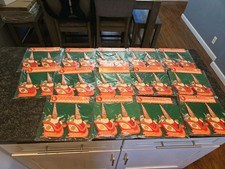 Lot Of 14 NOS Vintage 60s Christmas Santa Sleigh Cardboard Mantle Die-Cut Japan
