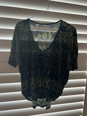 Women Shirt Green And Blue Size Medium