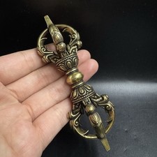Five Spoke Vajra Ritual Dagger Handmade Brass Tibetan Buddhist Collectible