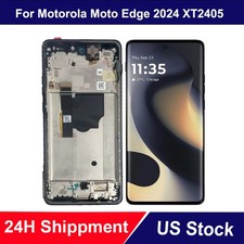 For Motorola Moto Edge 2024 XT2405 LCD Display Touch Screen Frame Assembly
