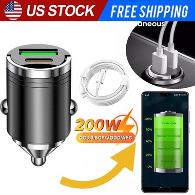 2 Port USB Super Fast Car Charger Adapter For iPhone Samsung Android Cell Phone