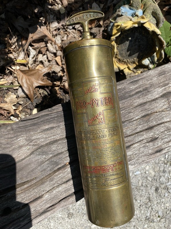 VTG 1930's Fyr-Fyter Super Model A Brass Fire Extinguisher (U12)