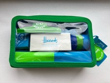 Harrods blue and green stationary pack pencil case