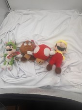 Lot Of 4 New Super Mario 8" Plush Mario Fire Luigi Frog Mushroom Koopa Trooper