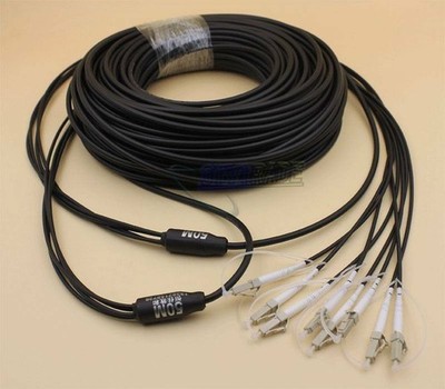 LC-LC UPC SM 4   Armored Field TPU Optical Patch Cord Waterproof Head 50M #md