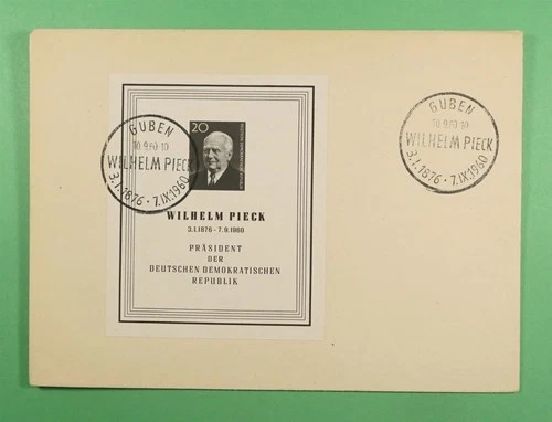 DR WHO 1960 GERMANY DDR FDC? PRESIDENT PIECK IMPERF S/S R38584