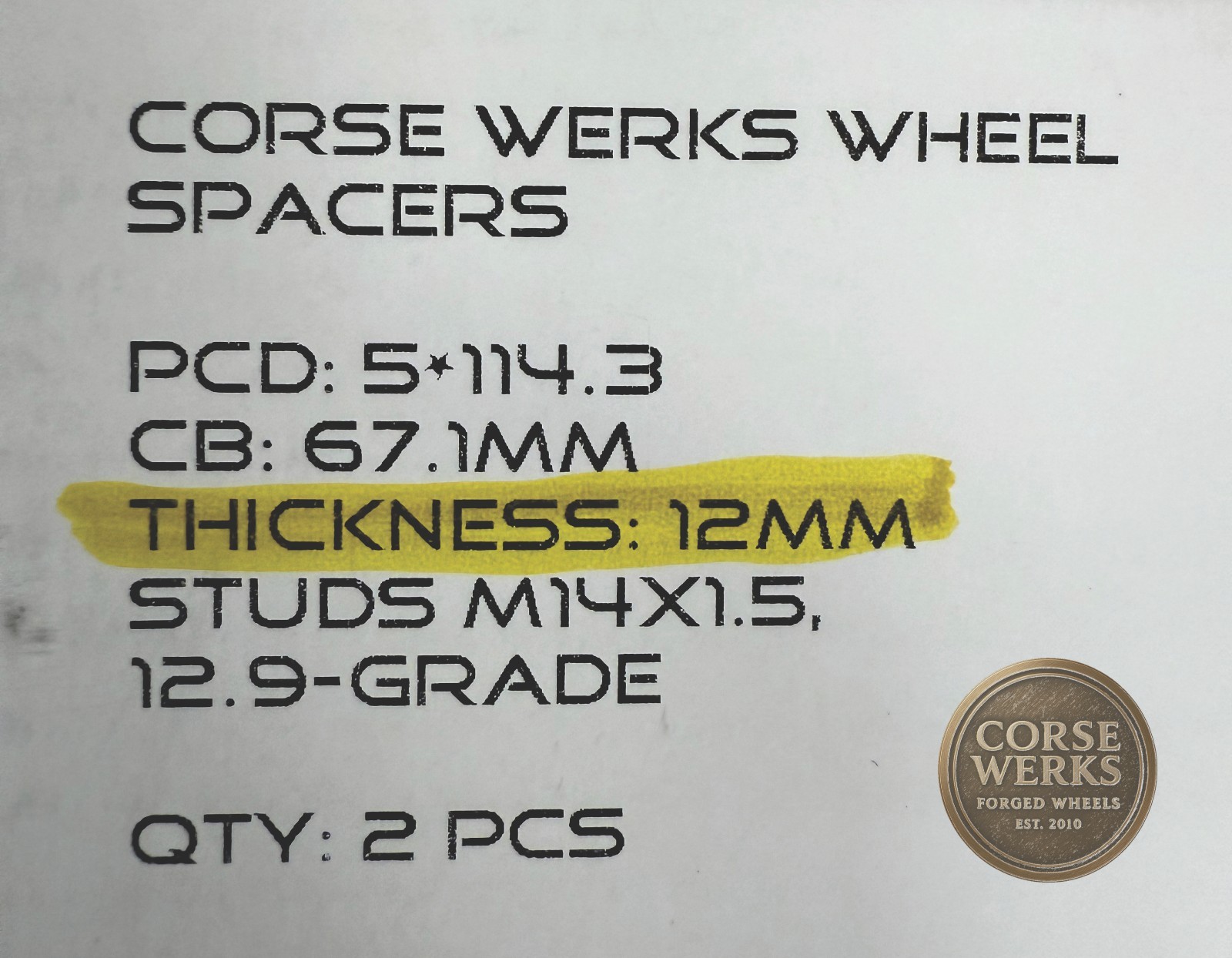 Corse Werks Ferrari Wheel Spacers Set – 12mm and 20mm with Extended Bolts