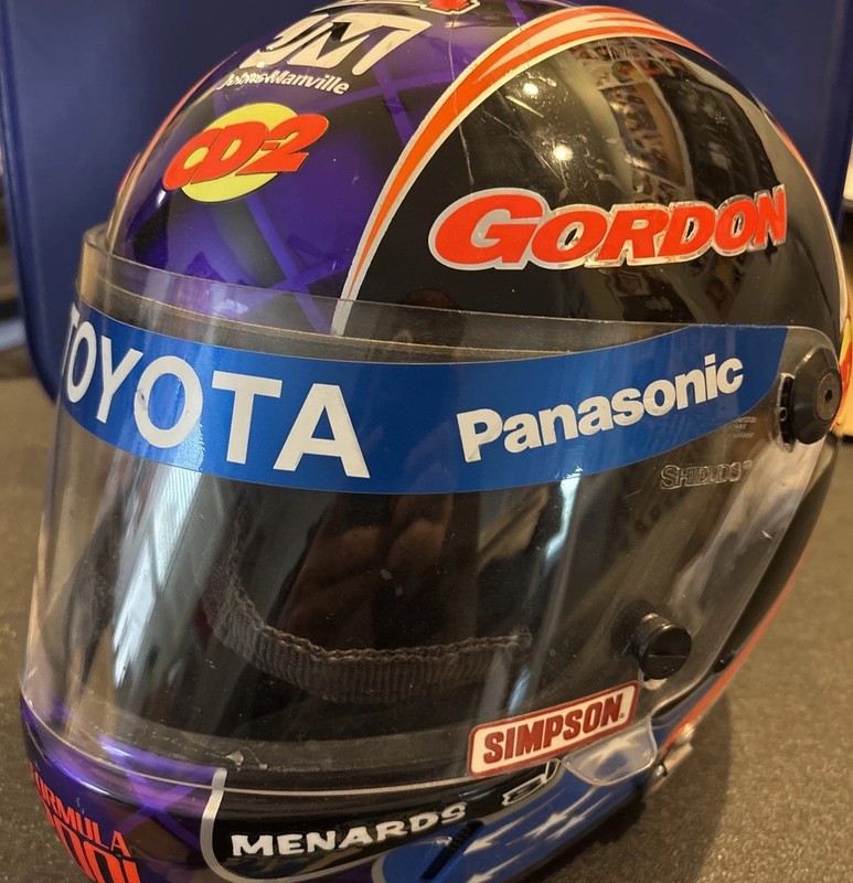ORIGINAL RACING~INDY CAR~GORDON RACING HELMET~TOYOTA~MENARDS~VISOR~FORMULA 2001~