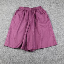 Alfred Dunner Shorts Womens 8 Purple Elastic Waist Pockets Pull On Made in USA