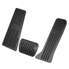 X AUTOHAUX 3 Pcs Anti Slip No Drilling Aluminum Alloy Pedal Covers Foot Black