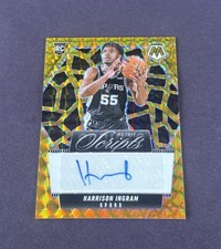 2024-25 Panini Mosaic Harrison Ingram Rookie Scripts RC Gold Auto #/10 Spurs