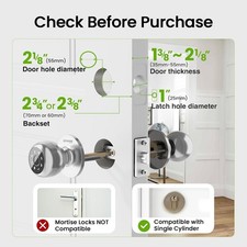 GHome Smart Fingerprint Door Lock, 4in1 Smart Fingerprint Door Knob Keypad 4